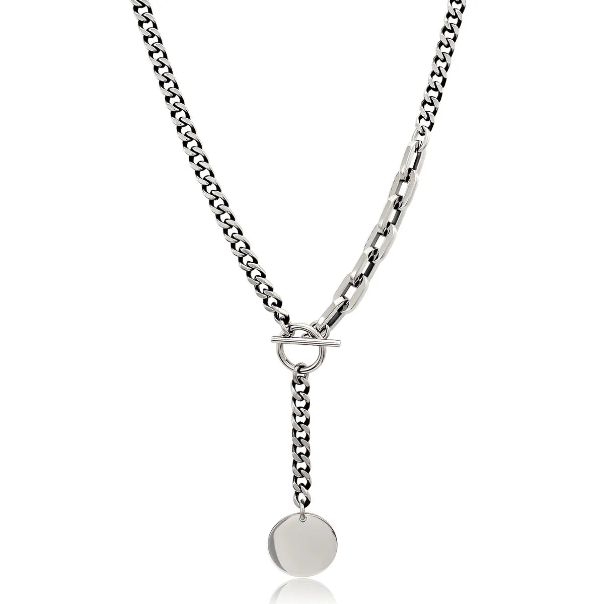 Long Fashion Jewelry Party Present Silver Color Necklace Fashion Simple Clavicle Chain Link