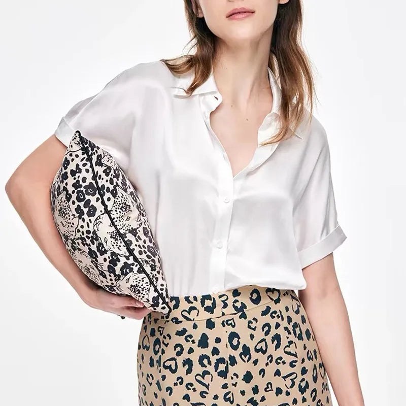 Summer Autumn Korean Solid Color Short Sleeve Casual Office Blouse Shirt 3202#