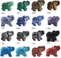 Popular 1.5 Inch Handmade Engraved Quartz Gemstone Crystal Elephant Figurine Animal Carving Home Decor