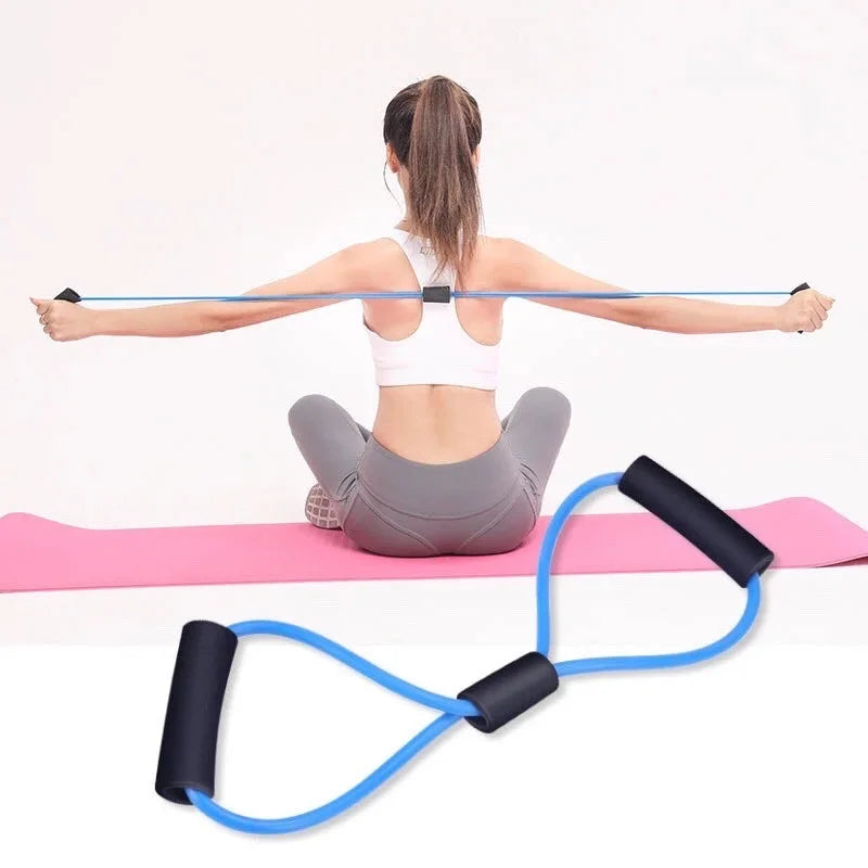 CHENGMO SPORTS Factory Direct Chest Expander Pull Rope  8 Shape Resistance Band for Exercise Muscle Training Tubing Pull Rope
