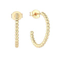 YILUN Gleaming Gold-Plated Beaded Hoop Earrings - Hypoallergenic 925 Sterling Silver - Chic and Classy Jewelry for Women