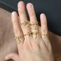 RM1136 Chic Dainty Simple Diamond CZ Micro Pave Sideways Cross Religious Finger Rings MegaBDM