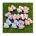 Resin Colorful Kawaii Rabbit Flatback Cabochon Figurines Easter Home Decor Accessories DIY Scrapbook Crafts