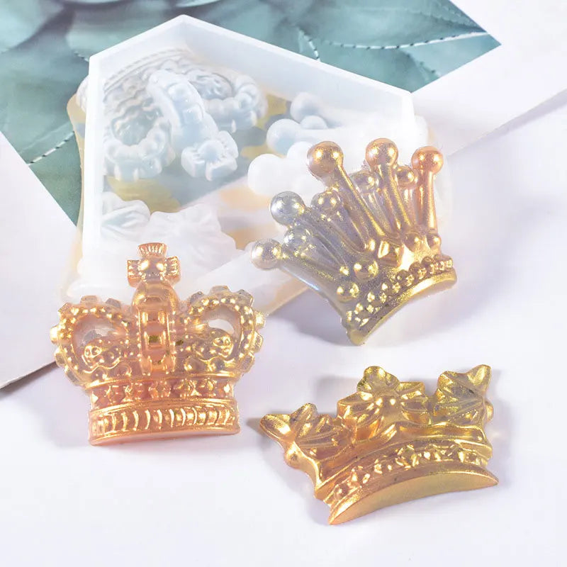 XONCHOUT 3D Crown Flower DIY Crystal Epoxy Resin Mold Petal Patch Pendant Silicone Mold