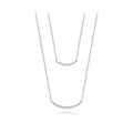 Popular 925 Sterling Silver Gold Plated CZ Zircon Double Layer Smile Bar Necklace for Women Wholesale