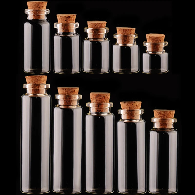 Small Glass Favor Jars with Hot Stamping Recyclable Milk Glass Bottles and Cork Lids for Party & Wedding Favors