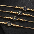 New Fashion Trendy Gold Plated Non-Tarnish Stainless Steel A-Z 26 Letters Alphabet Charm Bracelets Initial Letters Women
