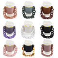 Portable Drink Carrier Hand-held Leather Cup Holder Reusable Tea Cup Water Drink Bottle Sleeve With Acrylic Chain Strap Handle