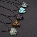 HZ Charming Gemstone Heart Shaped Pendants with Chain