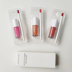 OEM ODM High Pigmented Waterproof Vegan Make Your Own Matte Liquid Lipstick Lipliner Kit