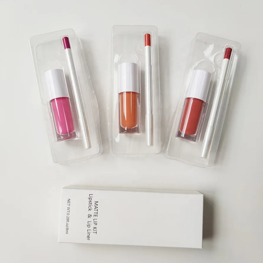 OEM ODM High Pigmented Waterproof Vegan Make Your Own Matte Liquid Lipstick Lipliner Kit