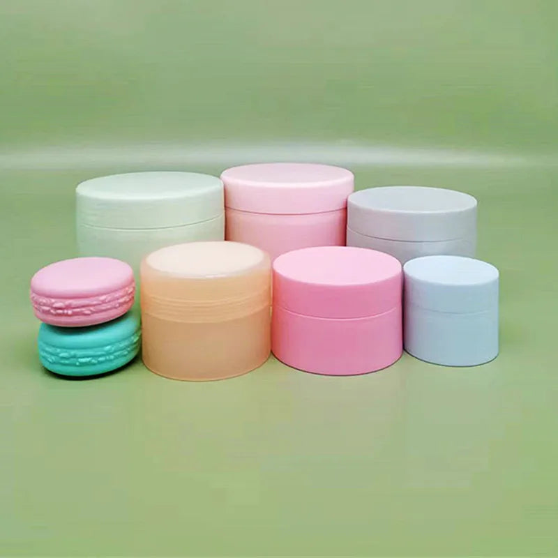 Free Sample 3ml 0.1oz Pink Blue Double Skin Care Mini Plastic 10g 15g 30g 50g Empty PP Scrub Cosmetic Cream Jar