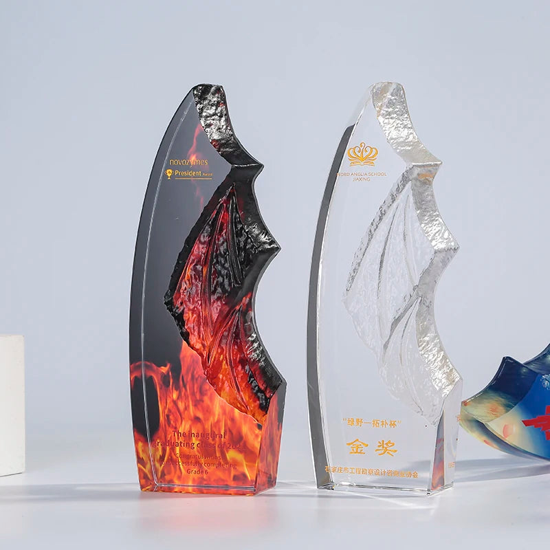 ADL New Design Elegant Custom Sailboat Crystal Trophy Sailing Awards Crystal Employee Recognition Awards Team Work Award