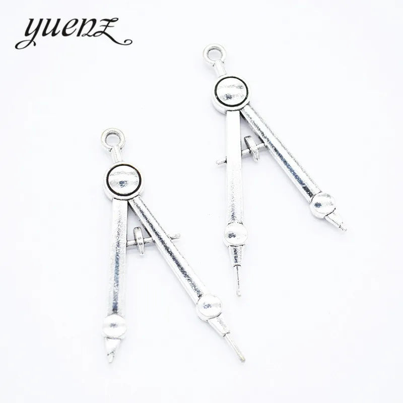 YuenZ Antique Silver Color Alloy Metal Compasses Pendant Charms for Jewelry Making Diy Handmade Jewelry 45*24mm J394
