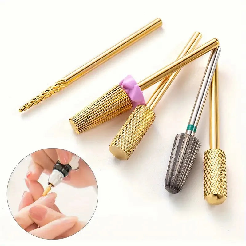 6pcs Tungsten Nail Drill Bits Manicure Grinding Head Pedicure Cuticle Remover with Steel Carbide for Polishing and Gel Usage