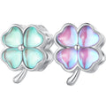 925 Sterling Silver Platinum Plated Zircon Four-leaf Clover Beads Charm Fit Bracelet Woman Pendant Jewelry Accessories BSC733