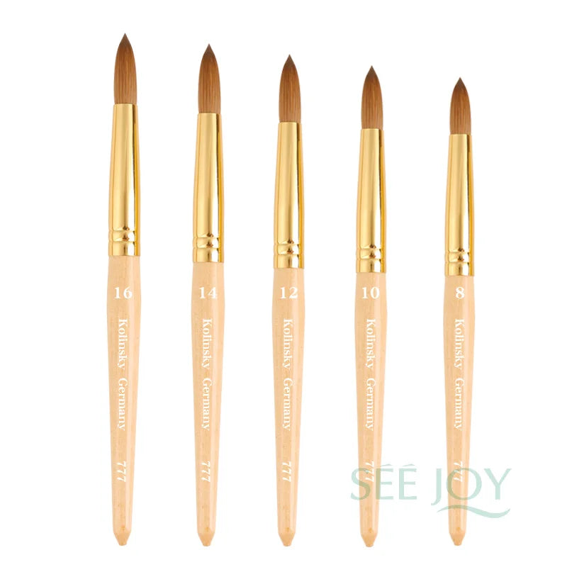 Top Quality Custom Logo Acrylic Nail Brush 100 % Kolinsky Wooden Nail Brush 100% Kolinsky Nail Art Brush
