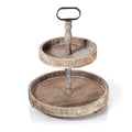 Vintage Two-Tier Round Wood Tray China's Decorative Acacia Wooden Craft Rectangular Hexagonal Cake Stand Sustainable Features