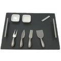 9 Piece Set Black Slate Cheese Board Plate