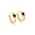 SP S925 Cute 18K Gold Plated 925 Silver Enamel Red Heart Hoops Earrings for Girls