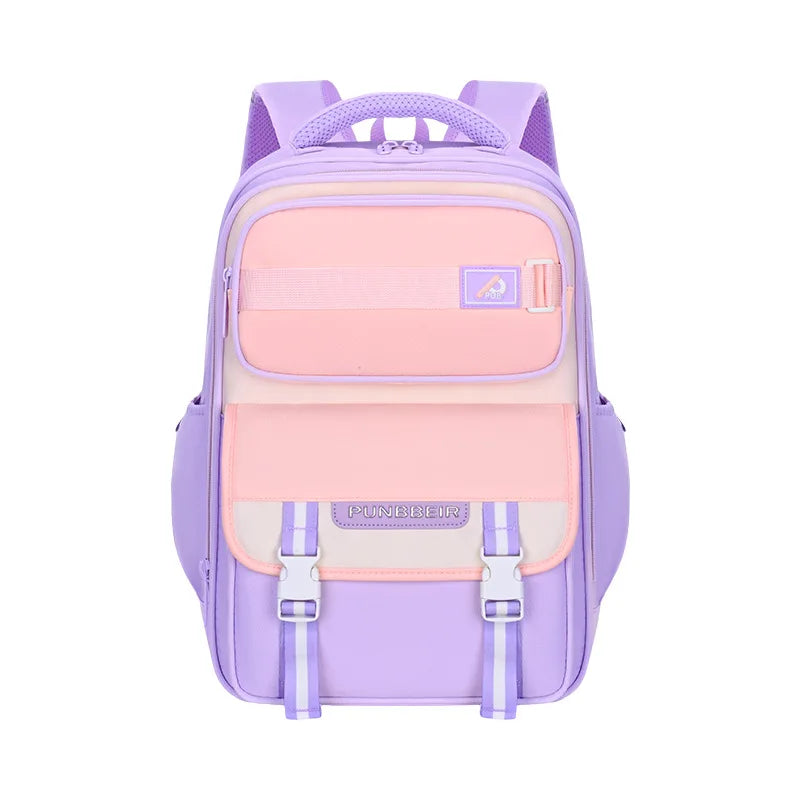 Autumn Winter New Trend Large Capacity Multi-Layer Students Schoolbag 3-6 Grade Children Backpack Ridge Colorful Polyester Daily