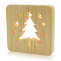 Home Supplies USB Wooden Lamp Led Night Light Square Round Oval Wood LED Light Headlamps