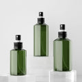 PET Slant Shoulder clear Green Mist Spray Bottle Empty Skincare Lotion Spray Cosmetic Plastic Bottle 50ml 100ml 150ml 200ml