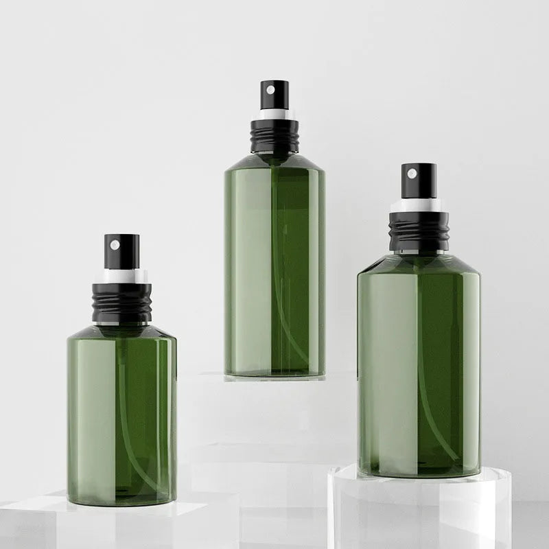 PET Slant Shoulder clear Green Mist Spray Bottle Empty Skincare Lotion Spray Cosmetic Plastic Bottle 50ml 100ml 150ml 200ml