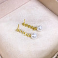 E2110 9-10mm DIY Natural Freshwater Pearl Charm Earrings Mounting Accessory 925 Sterling Silver Gold Plated  Jewelry for Women