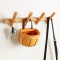 Double Sided Bathroom Shower Coat Pants Hat Rack Wooden Nail-Free Wall Mounted Hanging Rack Adhesive Sticky Hook Hooks Rails