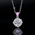 Classic Temperament square D Color Moissanite Pendant S925 Sterling Silver Necklace for Women Wedding Jewelry