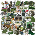 50Pcs Military Force Army Green Graffiti Sticker for Boy Children Notebook Paper Decal Gifts Toy Diy Decor Stickers