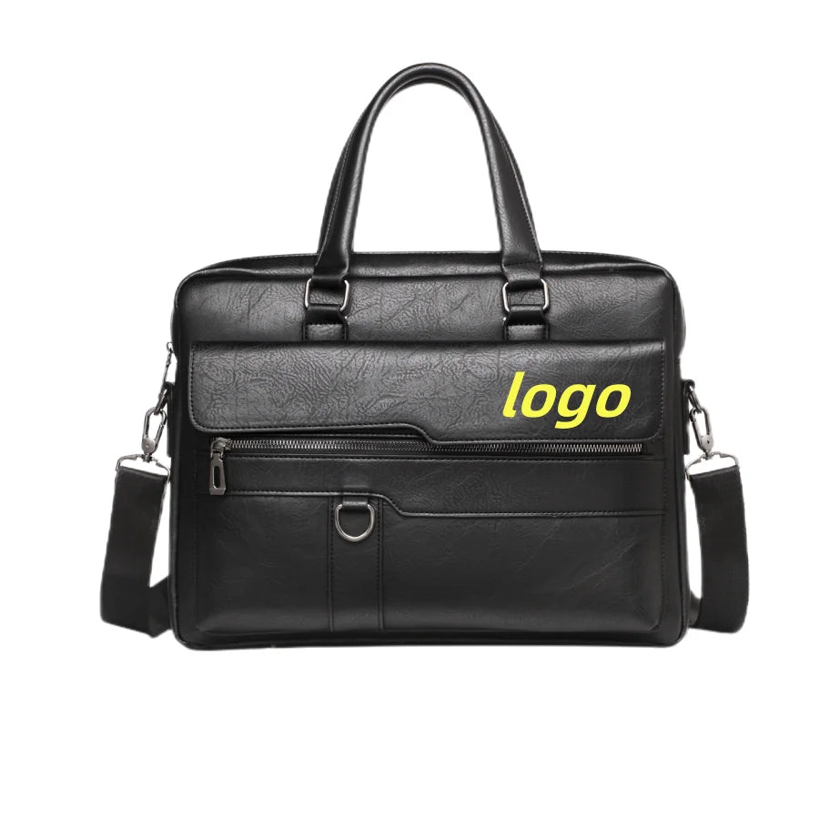 2023 Wholesale 14 Inch Vintage Business Custom Brief Case Laptop Men Pu Leather Handbag Briefcases for Man