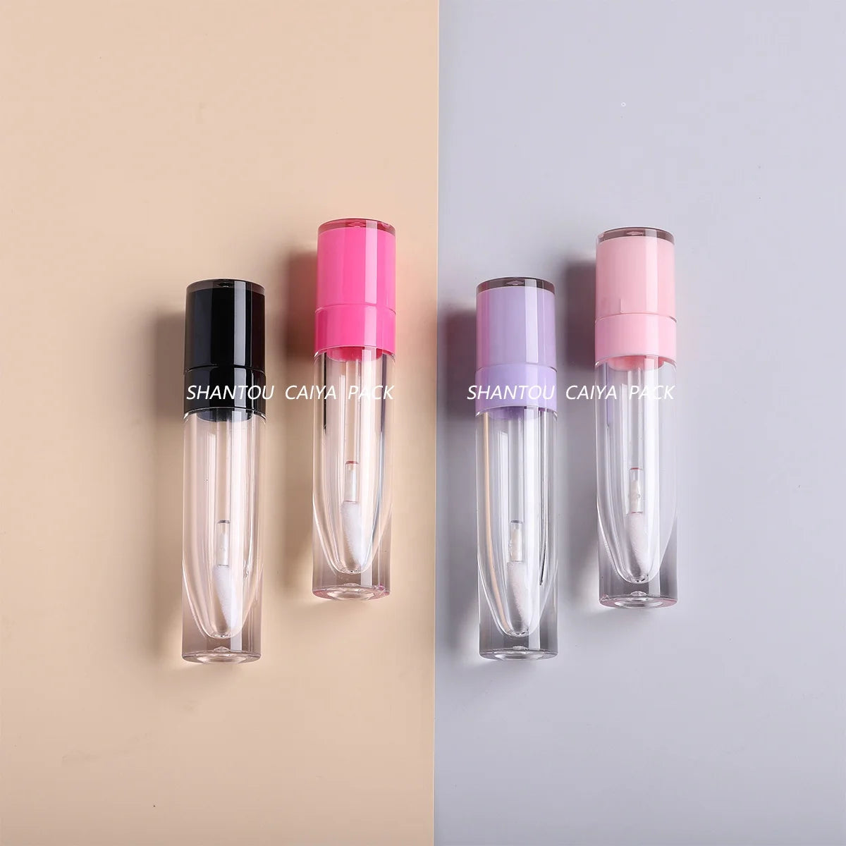 CAIYA Popular Custom Logo 6ml Lip Stain Tint Bottles Lip Oil Containers Empty Clear Lip Gloss Tubes With Wand Brush in Stock