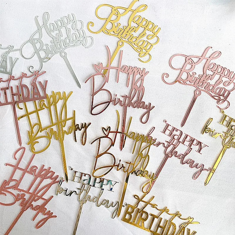 Happy Birthday Cake Acrylic Decoration Acrylic Heart Shape Cake Decoration Cake Topper Suppliers
