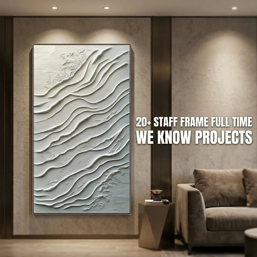 Coastal Style 3D Relief Abstract Canvas Art for Boutique Hotel Guestroom Decoration Professional Real Estate Staging Art Art MegaBDM