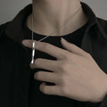 Long Bar Jewelry Creative Twisted Stainless Steel Geometric Charm Men's Accessories Clavicle Chain