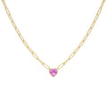 Melynn Paper Clip Chain Multi Colors Heart Zircon Necklace 925 Silver Fashion Jewelry Necklaces Gold Jewelry Fashion Necklaces