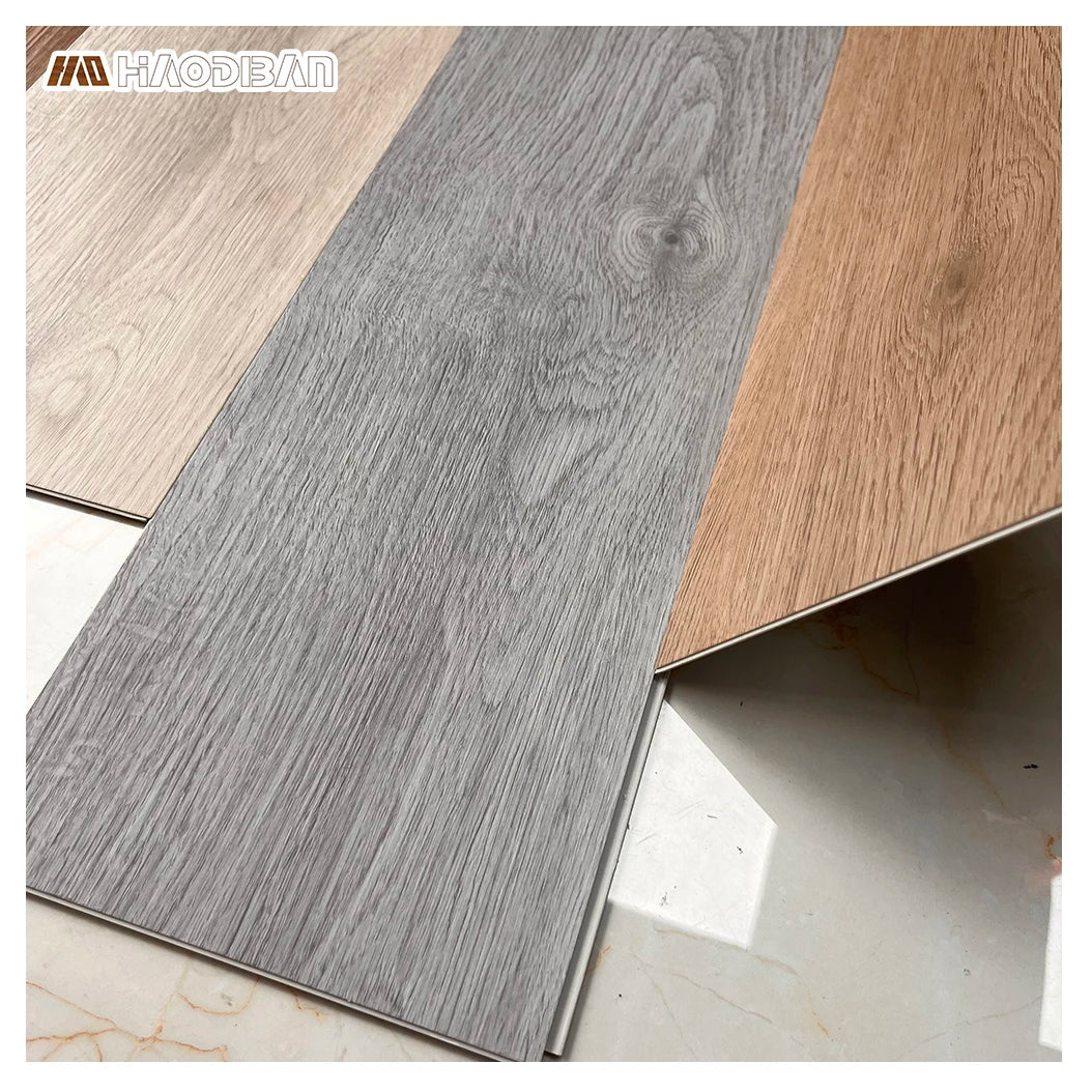 100% Waterproof Wood Look Rigid Core SPC Sheet Flooring PVC Interlock Click Lock Wear Resistant Apartment Use