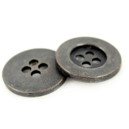 OEM Manufactory Zinc Alloy Metal Sewing Button 4 Holes Buttons Round Antique Silver Bronze 20MM