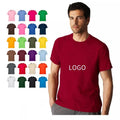 Apparel Wholesale Silk Screen Printed Solid Woven Fabric Anti-Wrinkle Men's T-Shirt 60% Cotton 40% Polyester Blend