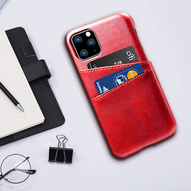 Factory Supply Pro Max Phone Case Credit Card Slot Holder Custom Pu Leather Case Flip Wallet Business ID Phone Card Holder
