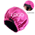 Custom Logo Sleeping Cap Women Adjustable Double Layer Reversible Silk Satin Hair Bonnets for Sleeping