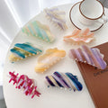 13cm candy multi color changing sun summer rainbow cellulose acetate stripes jumbo hair claws clamp clip extra large hair claw