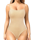 Women Shapewear Bodysuit Tank Tops Seamless Tummy Control Square Neck Body Shaper Sleeveless Thong Cami Leotard