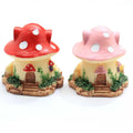 10Pcs/Lot Red Pink Mushroom House Figurine Fairy Garden Decoration Figure Home Cake Ornaments Building Statue Resin Craft Toy MegaBDM