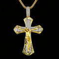Fashion Bling Stunning Cubic Zirconia Stones 925 Sterling Silver Cross Jesus Jewelry Pendant Charm for Anniversary Gift