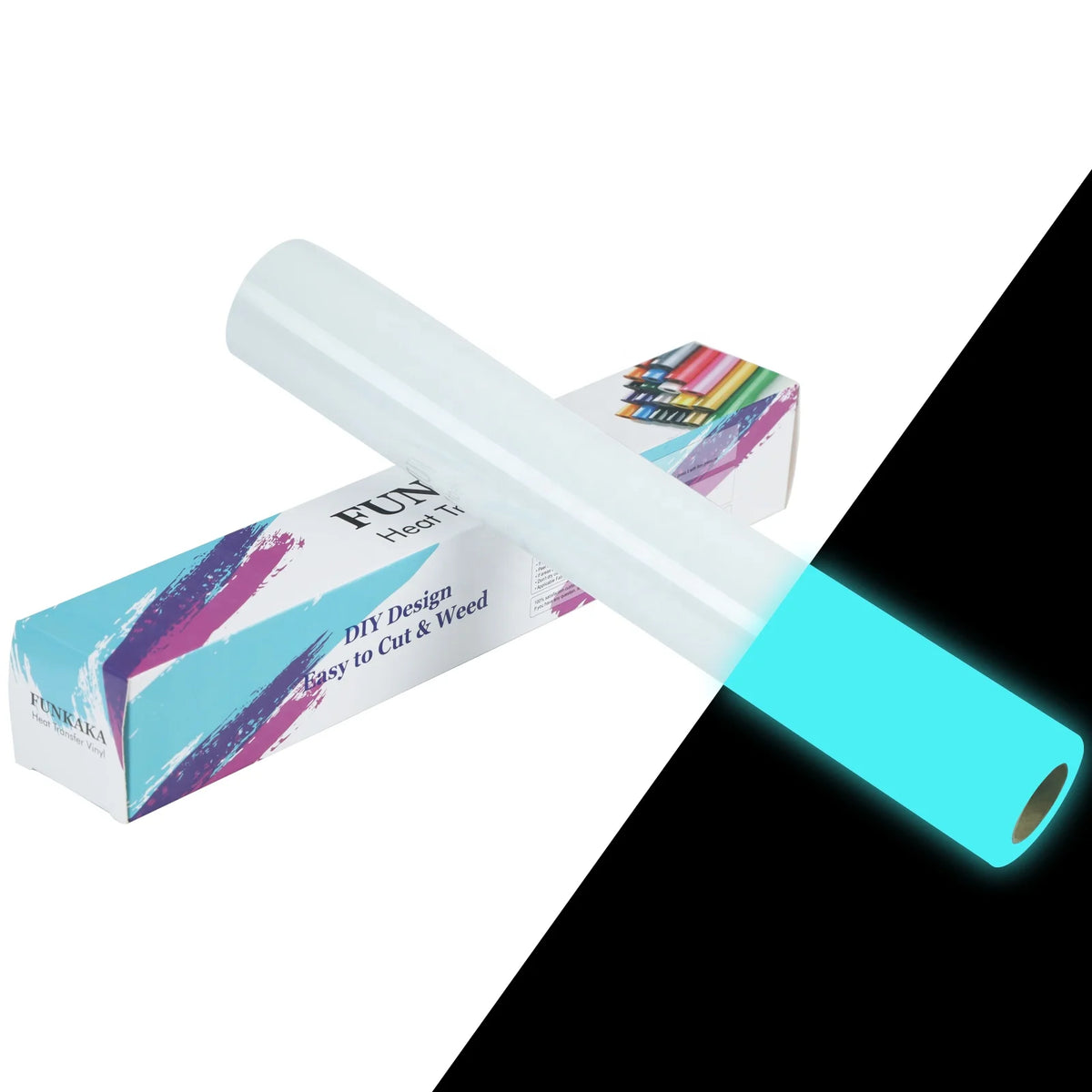Renlitong Factory Transfer Vinyl Htv PU Glow in the Dark Heat Transfer Vinyl Htv Rolls Heat Press Iron on t Shirts Clothing Diy