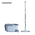 Homettler 360 Rotating Squeeze Hand Free Twist Mop Bucket With Stainless Steel Stretchable Handle Floor Cleaning