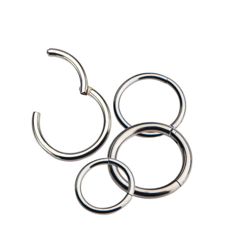 ASTM F136 G23 Titanium Hinged Segment Ring(Clicker) CZ Nose Cross-Border Sales Piercing Jewelry Earring Closed Circle Jewelry